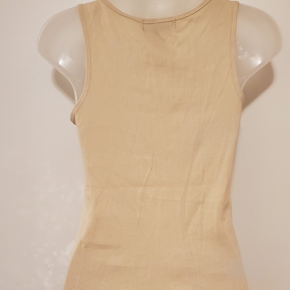 NWOT Womens Top Sequins Cream/ Gold large Tank Top - Picture 2 of 2